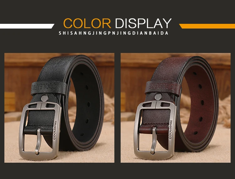 Männer Echtes Leder Gürtel Rindsleder Klassische Designer Gürtel für Männer Vintage Westernboy Freizeit Casual Jeans Strap HQ223 – Detail 5