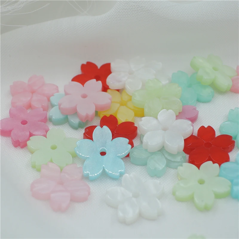 50pcs/lot new creative 12mm Imitate shell flower beads acetic acid connector for diy earrings hairpin jewelry making accessories