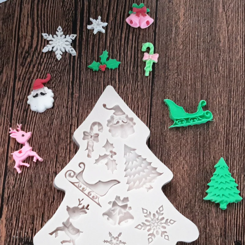 Christmas Tree Snow Silicone Mold Dessert Cake Lace Decoration DIY Chocolate Candy Pastry Fondant Mold Resin Kitchen Baking Tool