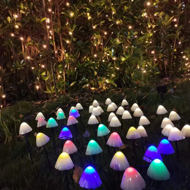 Luces solares de jardín para exteriores, lámpara LED de seta impermeable, bonita Luz De Seta, 8 modos, decoraciones navideñas para el hogar 2023