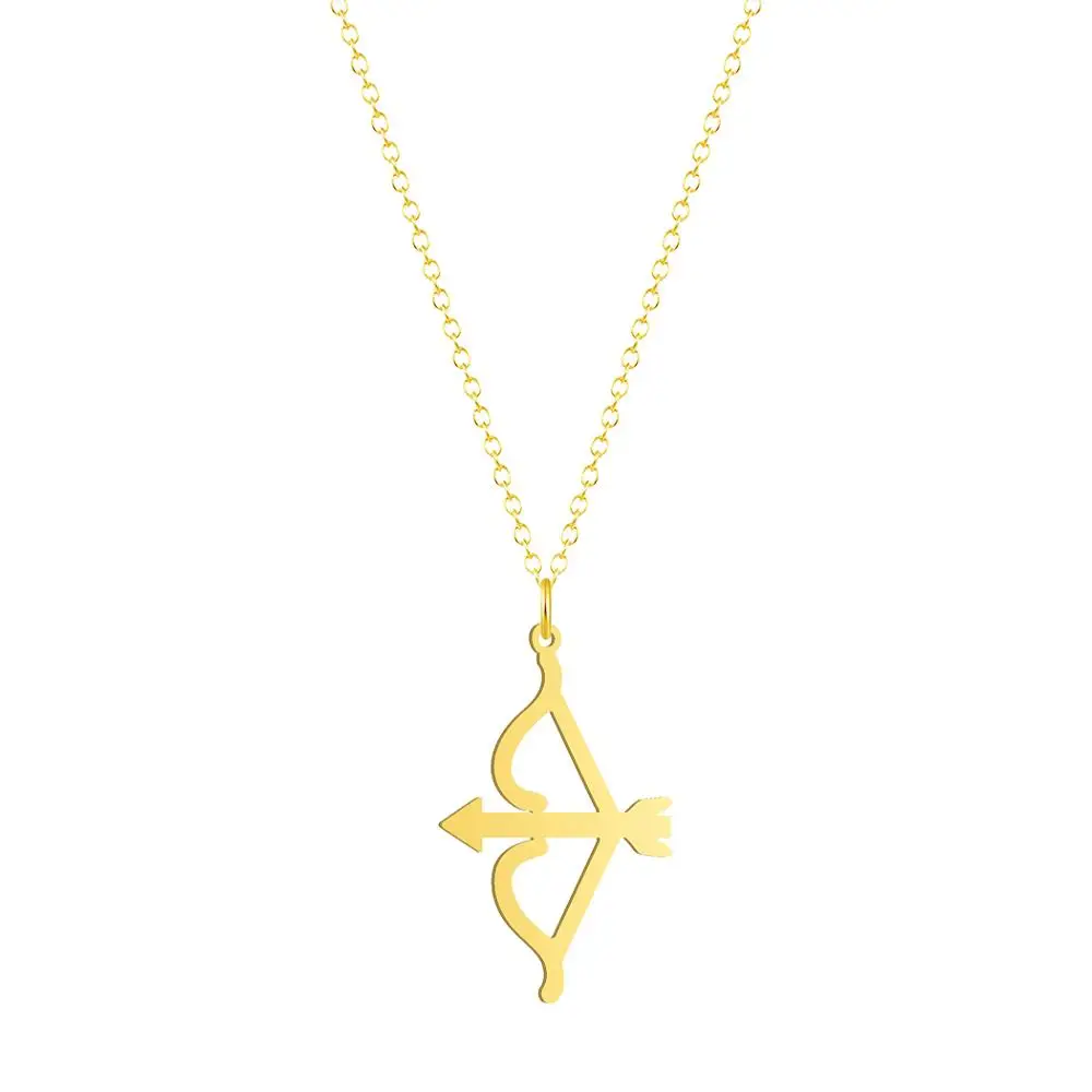 Chandler Stainless Bow and Arrow Necklace For Women Lovers Best Gifts Archery Archer Love Gelectrocardiogram Romantic Colier