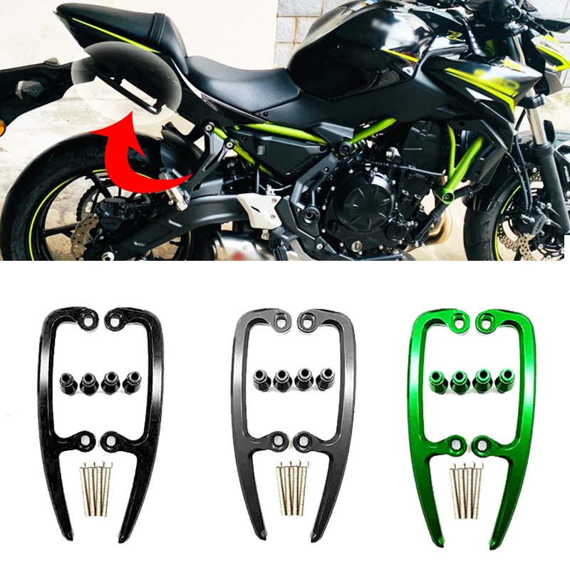 Motorcycle Rear Passenger Pillion Seat Grab Handle Bar Hand Rail Armrest  For Kawasaki Z650 Ninja650 2017 2018 2019 2020 2021