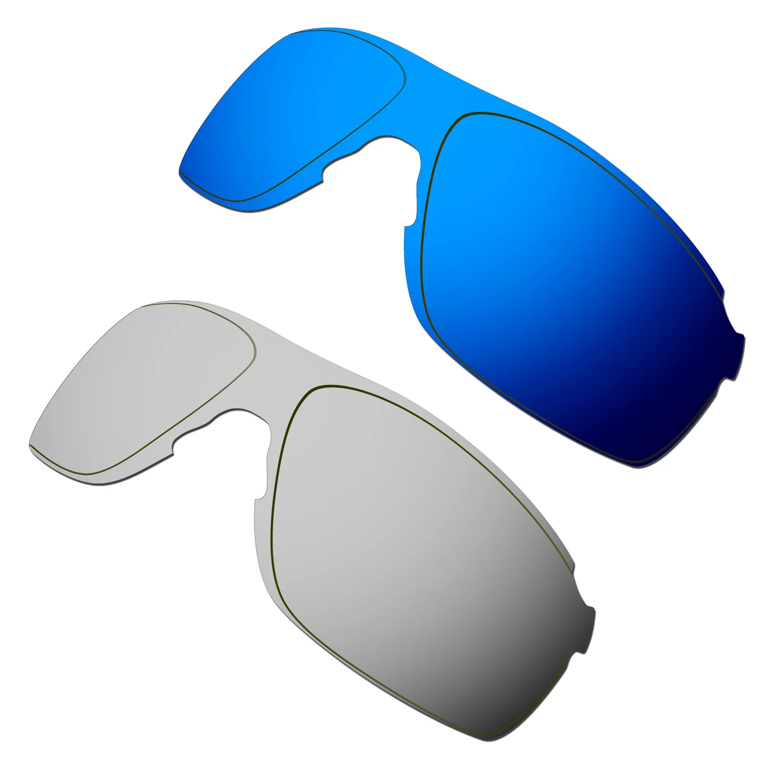 

HKUCO Polarized Replacement Lenses For EVZero Pitch Sunglasses Blue/Silver 2 Pairs