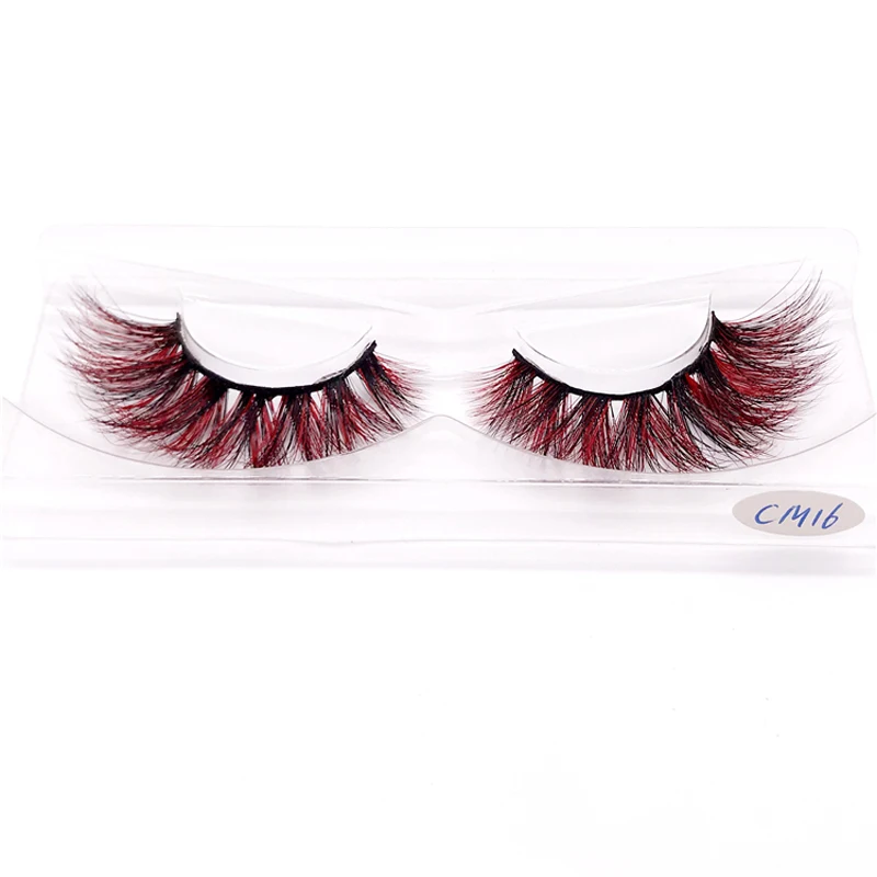 3D color mink fake lashes Halloween Party makeup colored individual dramatic Cosplay false eyelashes colorful Extension tools