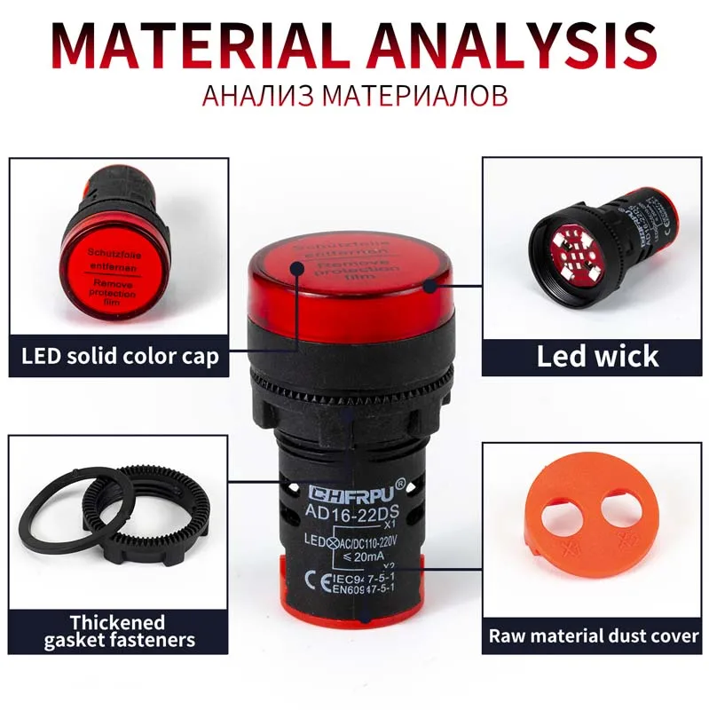 Lighting function  1pcs 12V 24V 110V 220V 380V 22mm Panel Mount LED Power Indicator Pilot Signal Light Lamp