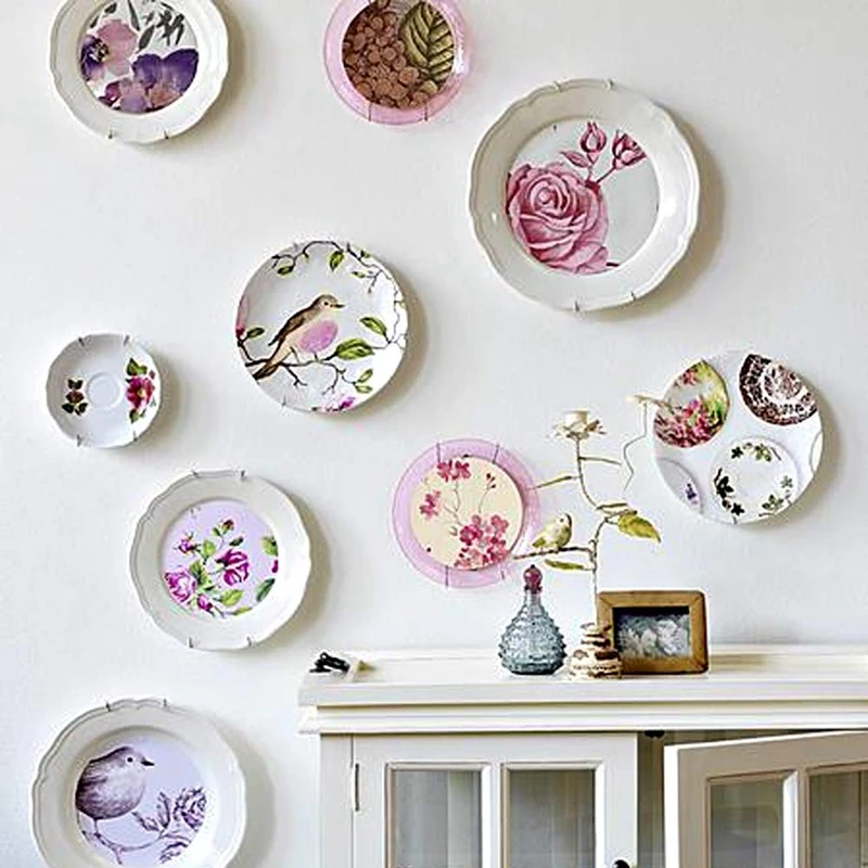 10 Pack Plate Hangers 6 Inch Wall Plate Hangers and 10 Pack Wall Hooks Compatible 5 To 7 Inch Decorative Plates Antique China