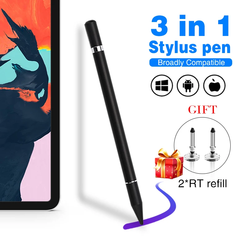 Hot selling 3 in 1 Stylus Pen For Mobile Phone Drawing Tablet Capacitive  Transparent disc touch stylus pen for Ipad Phone