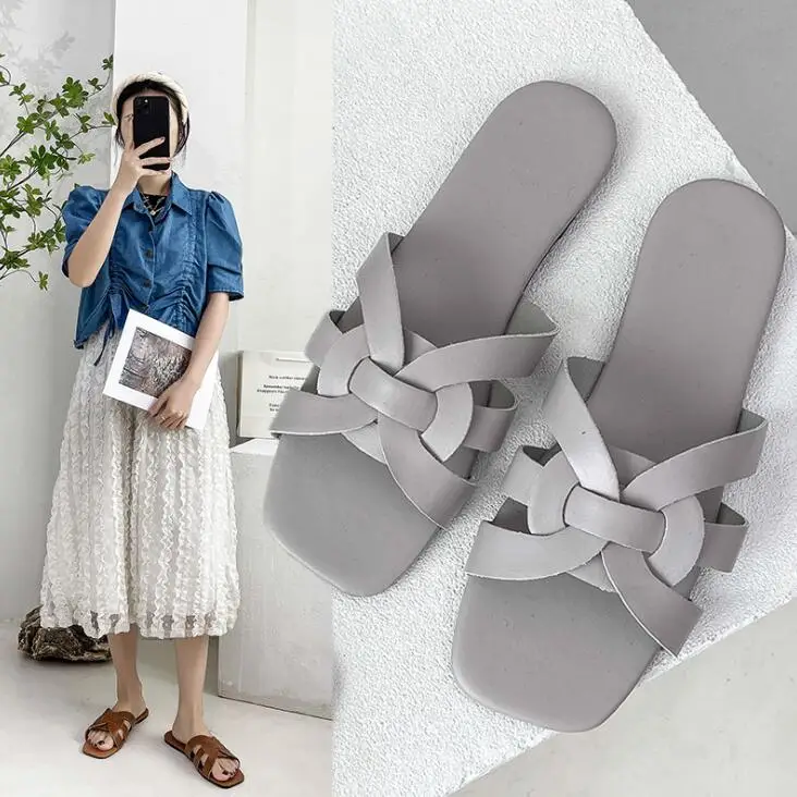 New Arrival Women Slippers Summer Slides Open Toe Flat Casual Shoes Leisure Sandal Female Beach Flip Flops Big Size 41 42 43