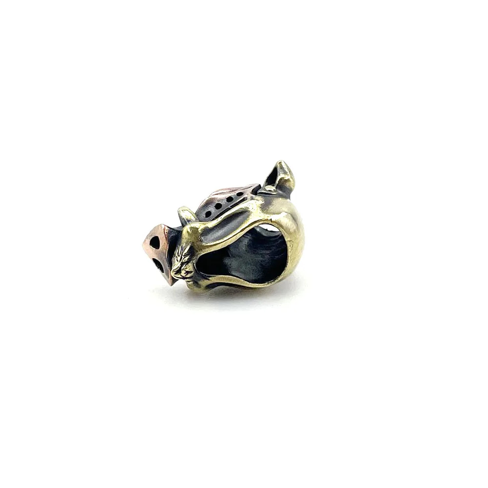 Pig Head Knife Beads EDC Wear Paracord Tools Brass Copper Lanyard Pendants Animal Style Key Rings Zipper DIY Accessories