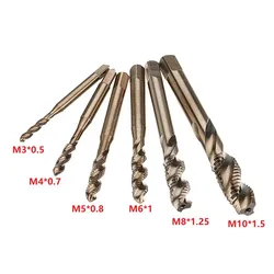 M3-M10 HSS-Co Cobalt M35 Machine Sprial Flutes Taps Metric Screw Tap Right Hand Thread Plug Tap Drill Bits Hand Repair Tools