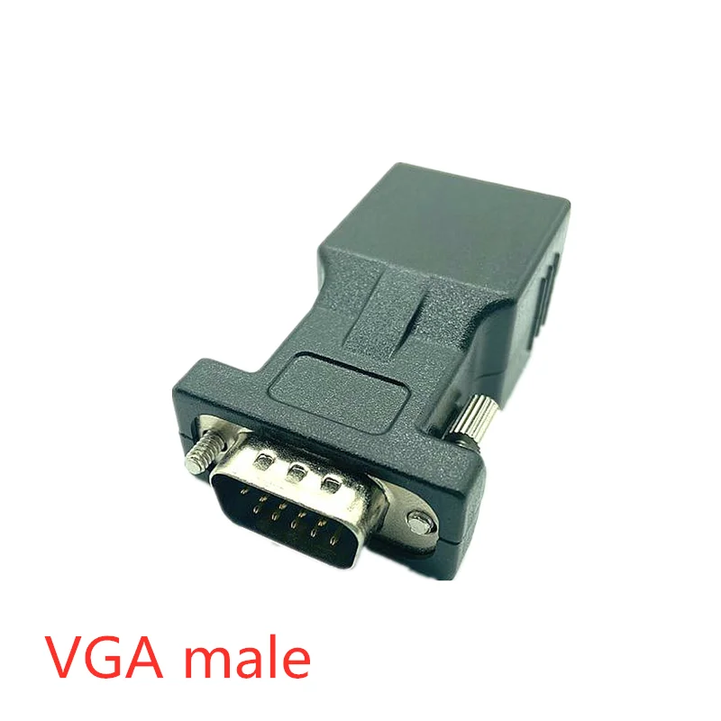 Головка удлинителя VGA «папа-мама» к LAN RJ45 Cat5 Cat6 20 м, адаптер сетевого кабеля, удлинительная линия VGA