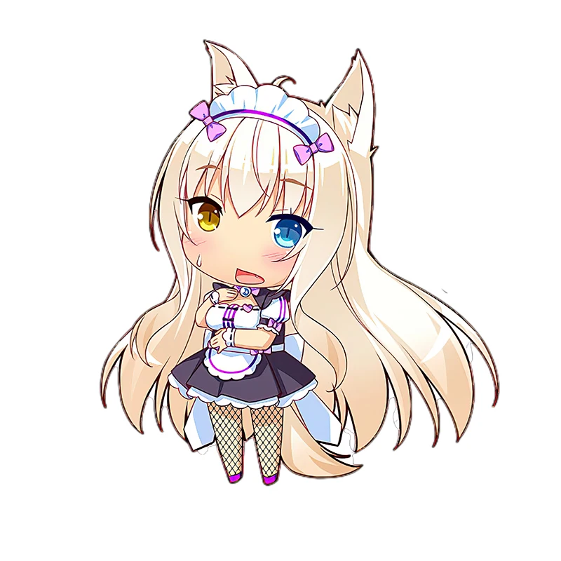 Three Ratels CD1 funny NEKOPARA_CHRONICLE Waterproof Decal Cute cat's ear girls sticker on Wall Fridge car moto Fridge