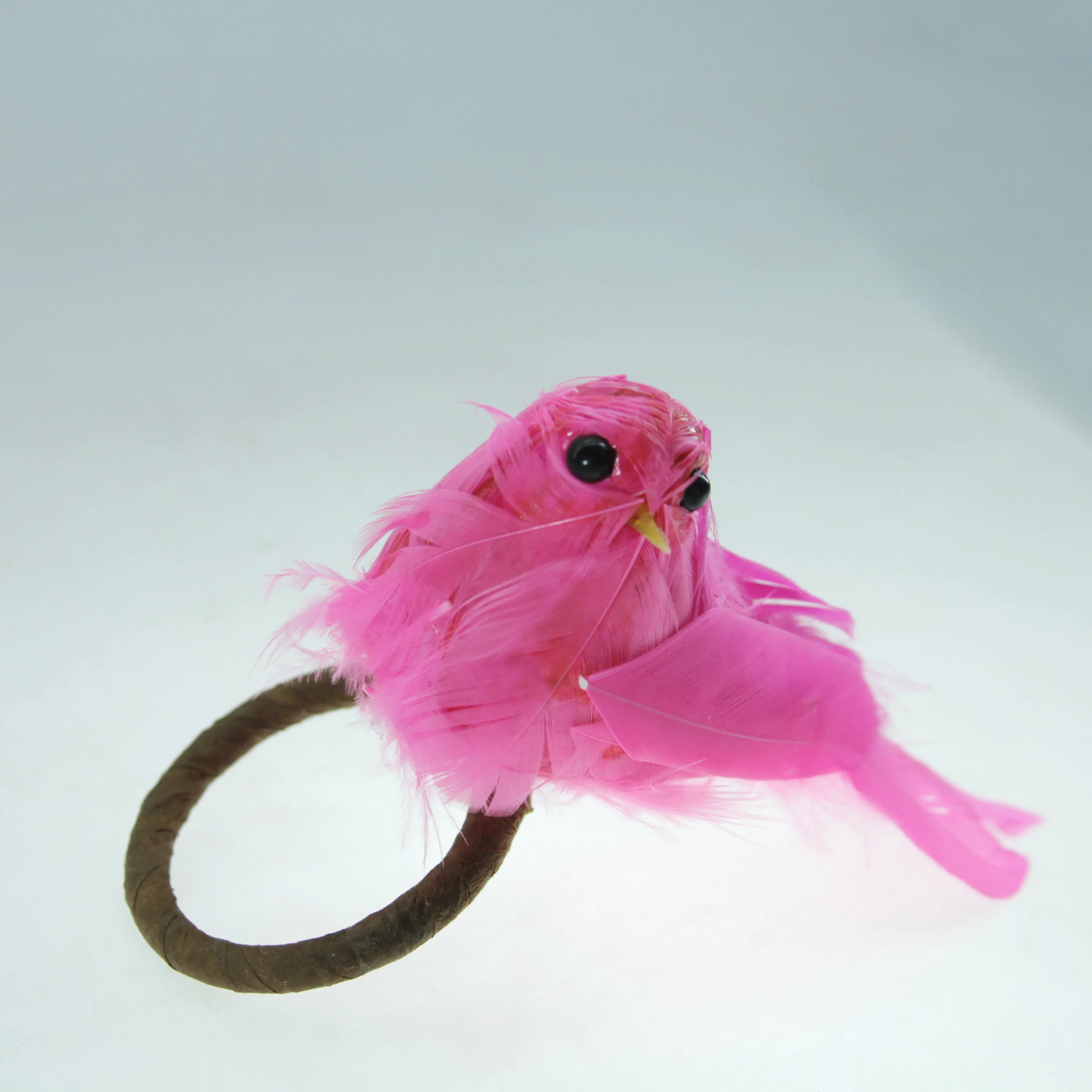 

free shipping feather bird napkin ring with colorfull decoration Qn19101801