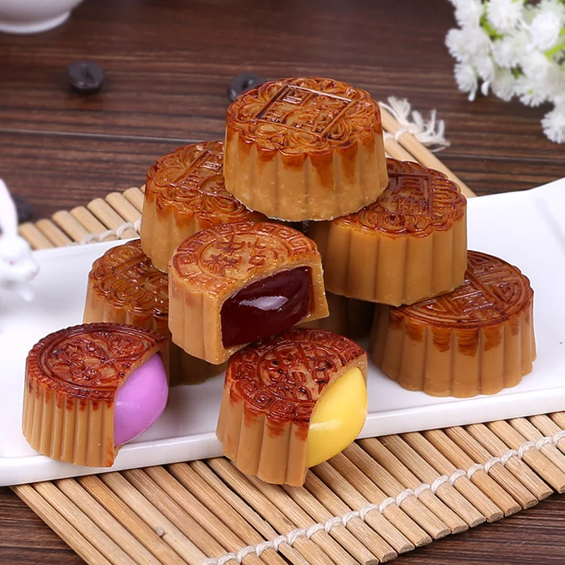 Artificial Simulation Mooncake Model Fake Moon Cake Food Toy Zero Food Film Television Shooting Props Decoration Resin