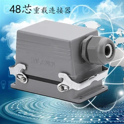 Rectangular socket hdc-he-048-m / F heavy duty connector 48 core 16A aviation plug hot runner connector