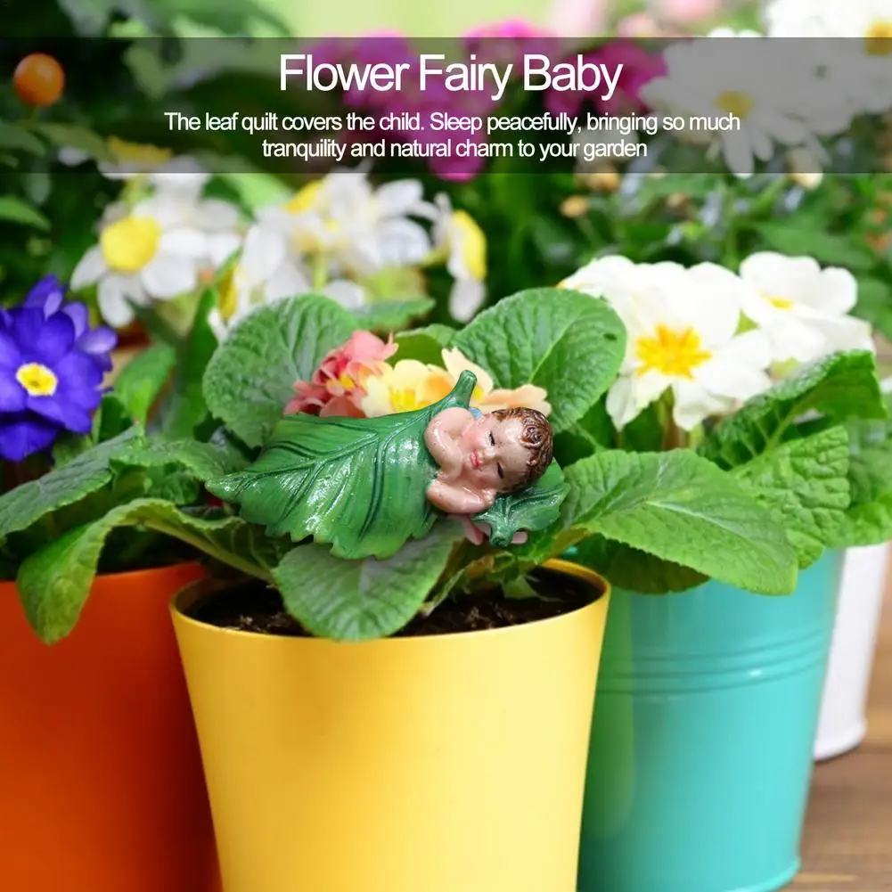 Flower Fairy Character Figurine Resin Garden Simulation Flower Pot Succulent Decor Outdoor Gardening Decoration