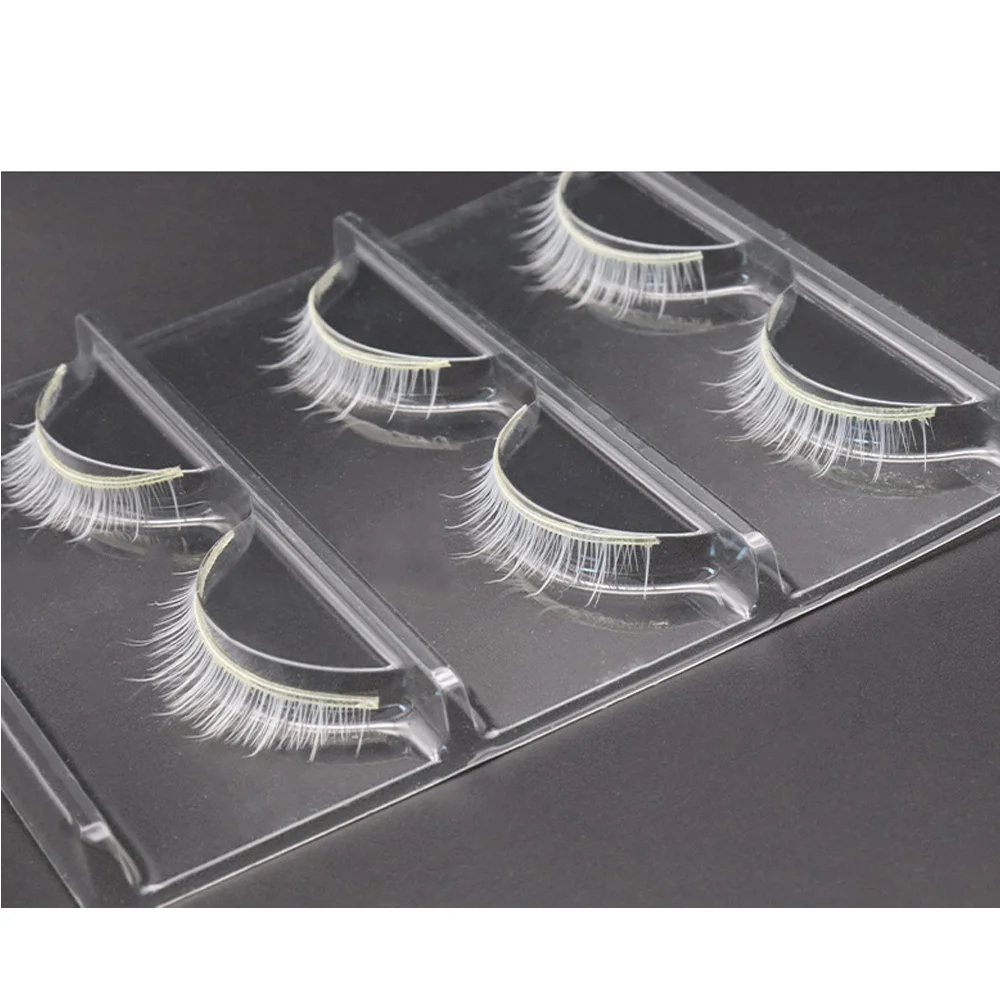 Hot 3pair White Eyelashes Makeup Natural Long Eyelashes Extension Cross Strip False Eye Lashes Beauty Makeup Tools