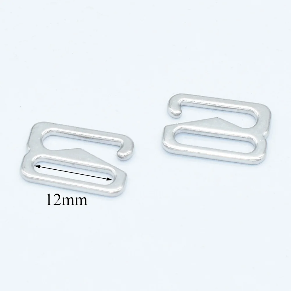 Sliver G hooks Bra Strap Slider Buckles Slide Hooks Adjusters Buckles For Swimwear or Bar Adjustment DIY Making 0.5\