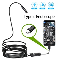 5.5/7mm Type c Endoscope 2m USB Snake Inspection Scope Camera Cars Repair Borescope Tool for Samsung Huawei Xiaomi Android Phone