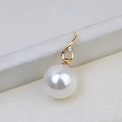 DIY Charm 18K Yellow Gold Pendant Mountings Mounts Parts Settings AU750 Jewelry Findings for Pearls Coral Agate Crystal Beads
