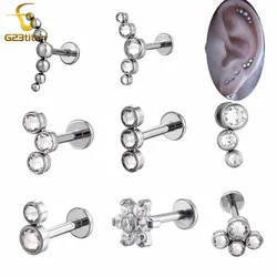 F136 Titanium Cartilage Earring Ear Tragus Lobe Concha Helix Piercing 16G Medusa Labret Stud Lip Ring Medical Pierc Body Jewelry