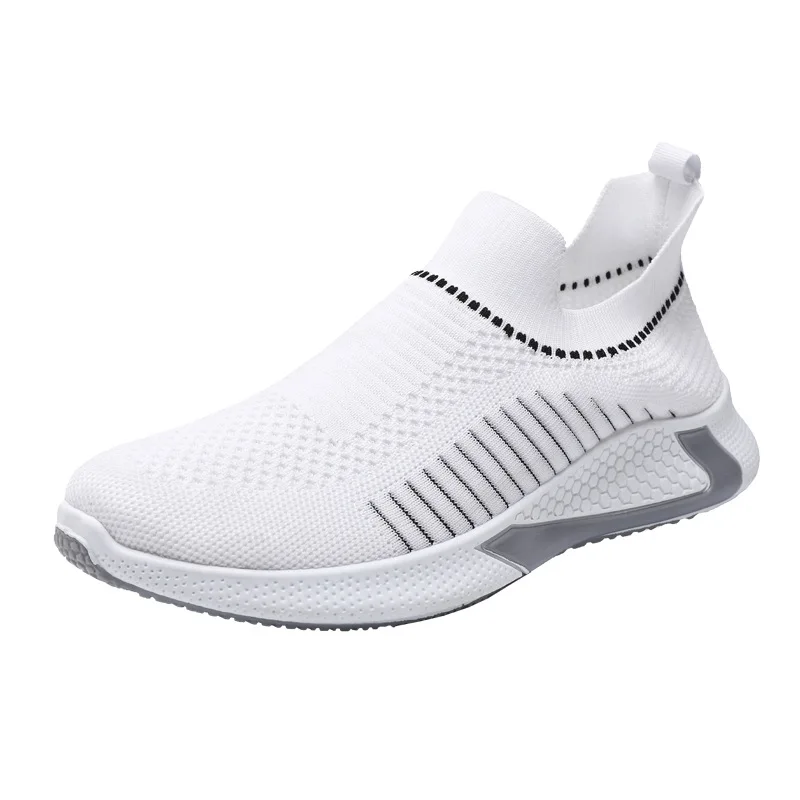 2020 jesień oddychająca wysoka rozciągliwość skarpetki męskie buty Trend w modzie Casual białe buty duże rozmiary męskie buty