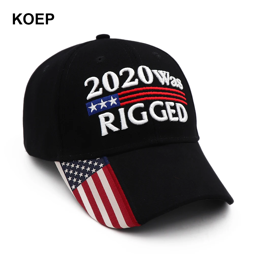 New Donald Trump 2020 Cap USA Baseball Caps 2020 WAS RIGGED Snapback President Hat 3D Embroidery Wholesale Drop Shipping Hats