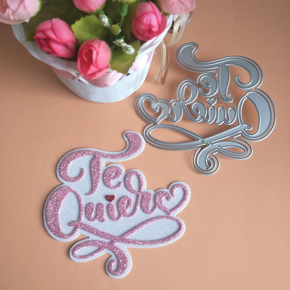 

New Spanish Valentine's Day I Love You cutting dies DIY scrapbook, embossed card, photo album decoration, handmade crafts