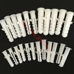 100pcs Plastic expansion pipe M5 M6 M7 M8 rubber plug plastic pipe nylon column expansion screw anchor plug wall plugs