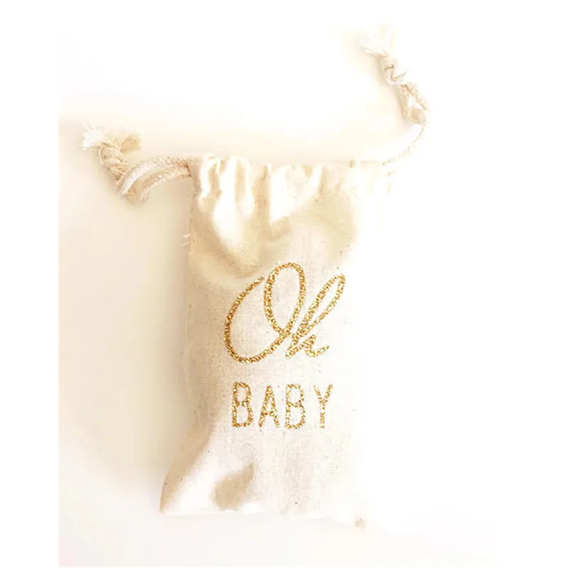 50pcs Custom Oh Baby Shower Favors For Decoration Gender Neutral Baby Shower Decorations Bridesmaid Gift Jewelry Storage Bag