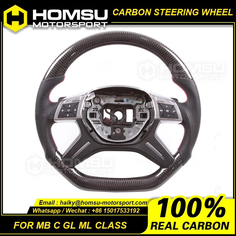 Real Carbon Fiber Steering Wheel Compatible with mercedes benz C Class GL350 ML350 model