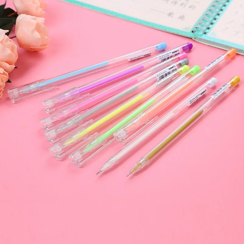 50PCS High-gloss Color Pen Special Multi-color Pen Painting Graffiti Color Gel Pens Students Korean Stationery Cute Supplies