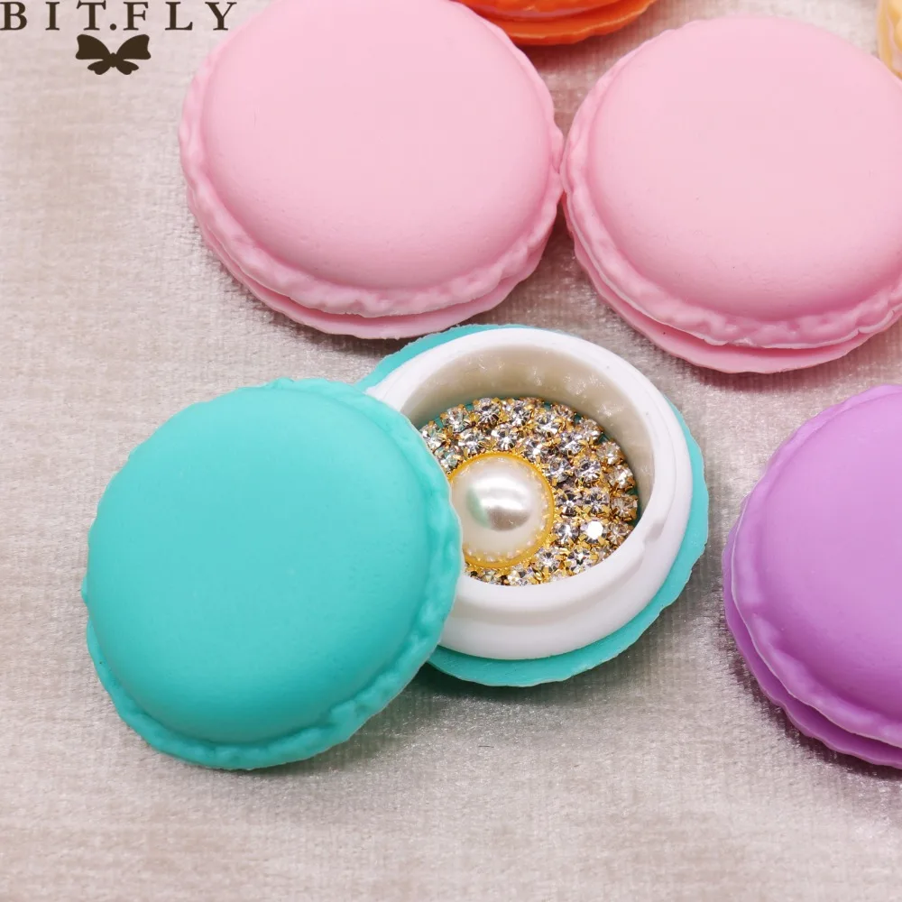 Portable Candy Color Mini Macarons Storage Box Lovely Jewelry Gift Package Pill Carrying Case Headset Protection Box