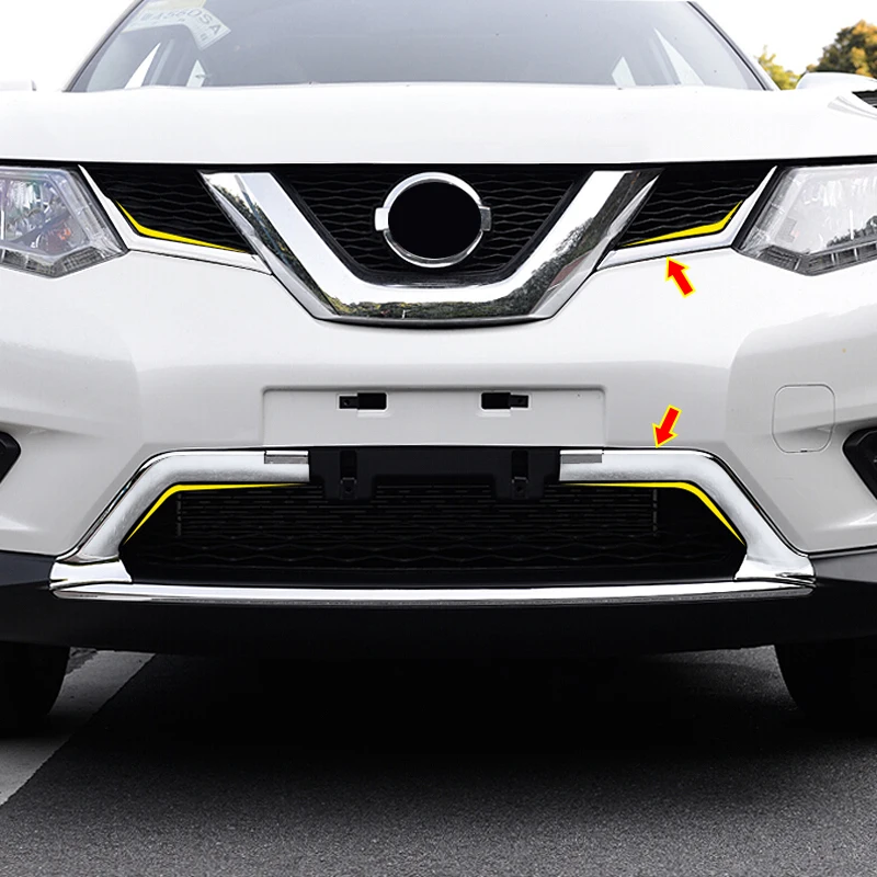 

ABS for Nissan X-Trail XTrail Rogue T32 2014 2015 2016 Front Upper Grid Grille Grill Moulding Stick Fram Lamp Trim Accessories