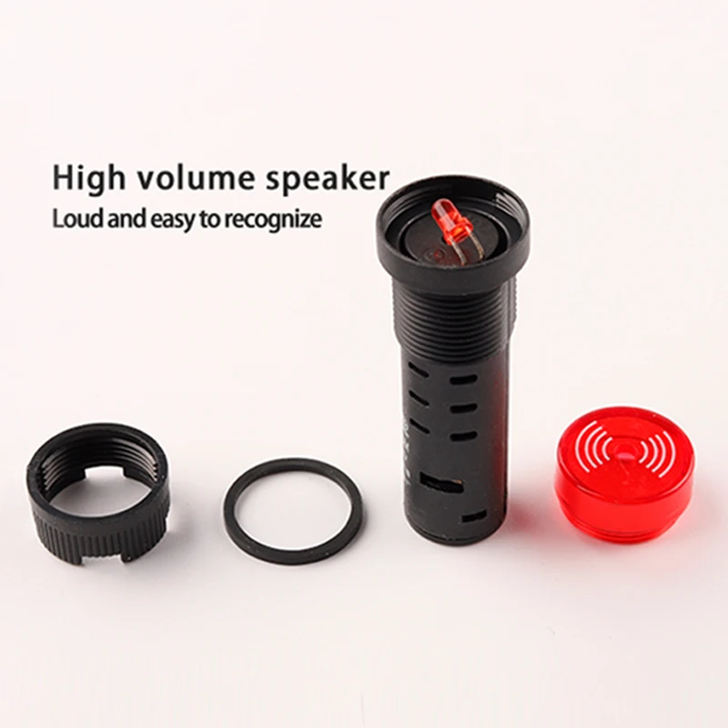 AD16-16SM LED 액티브 부저 경고음 표시기, 플래시 신호등, 적색, 녹색, 황색, 16mm 버저, 12V, 24V, 110V, 220V, 380V