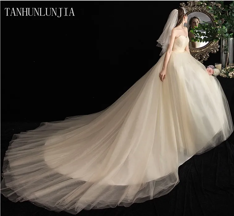 Vestido De novia blanco sin tirantes, nuevo diseño, 2021