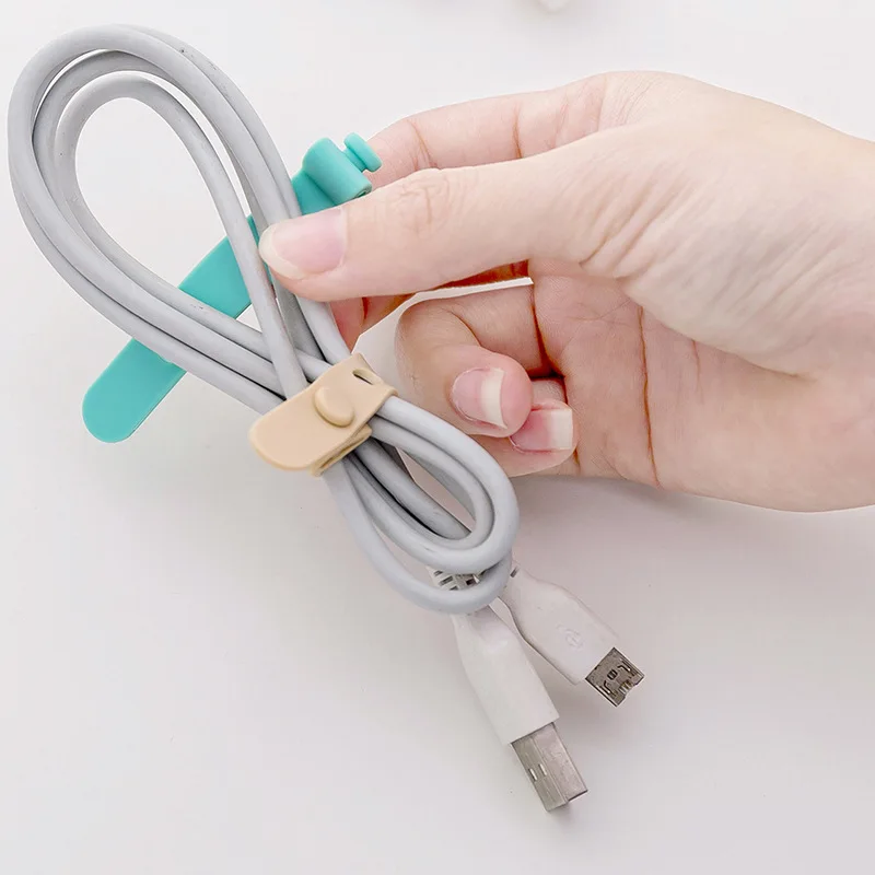 20/10/2 قطعة سيليكون منظم للأسلاك شريط كابل الفرقة USB خط كابل نقل بيانات حامل حزام مكتب سلك كابل مشبك تخزين ضمادة