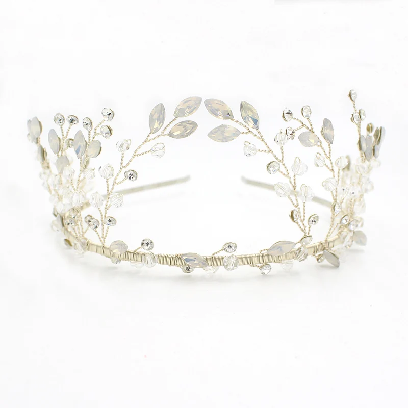 O871 Festival Protein Diamond Kristal Headpiece Pengantin Wedding Rhinestones Crown Headpiece Rambut Hoop untuk Pengantin