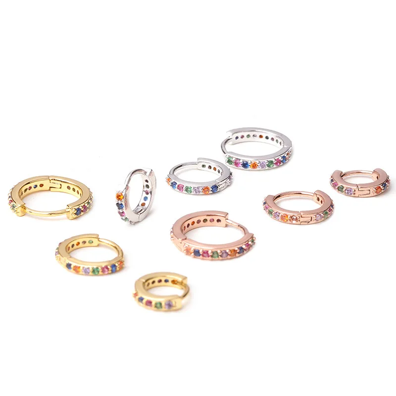 1Pc Gold Color Multicolor Cz Hoop Cartilage Huggie Earring Piercing  Helix Tragus Rook  Daith Snug Conch Ear Piercing Jewelry