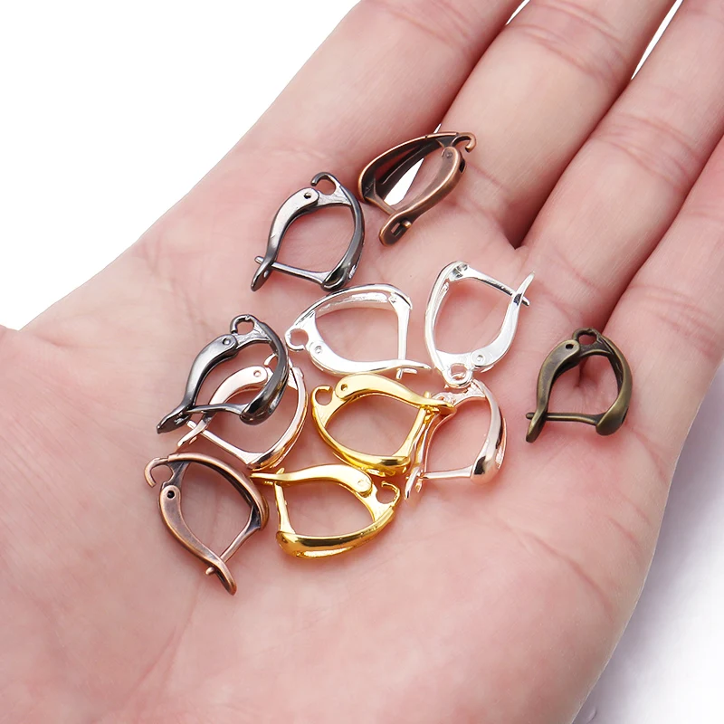 6 teile/los u Form Französisch Ohrring Haken Ohr Draht Hebel zurück offene Schleife für Schmuck herstellung Ergebnisse DIY Ohrring Clips Verschlüsse – Detail 6
