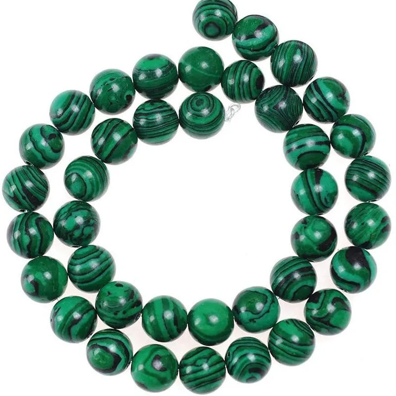 Natural Stone Beads Round Loose Spacer Malachite Bead for Making Jewelry 4 6 8 10mm