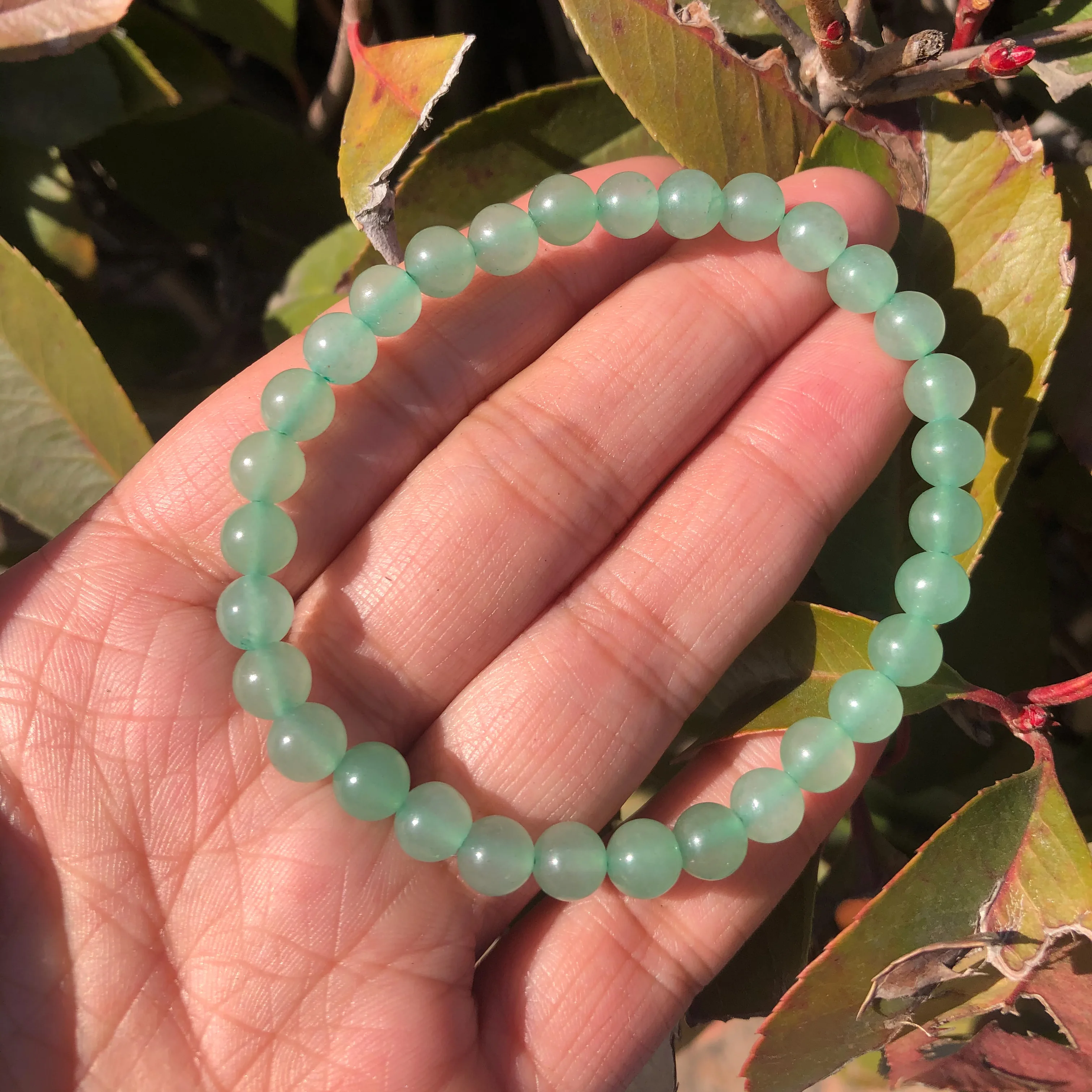 1 Pc Fengbaowu Natural Green Aventurine Bracelet Round Bead Crystal Quartz Healing Stone Women Men Jewelry Gift