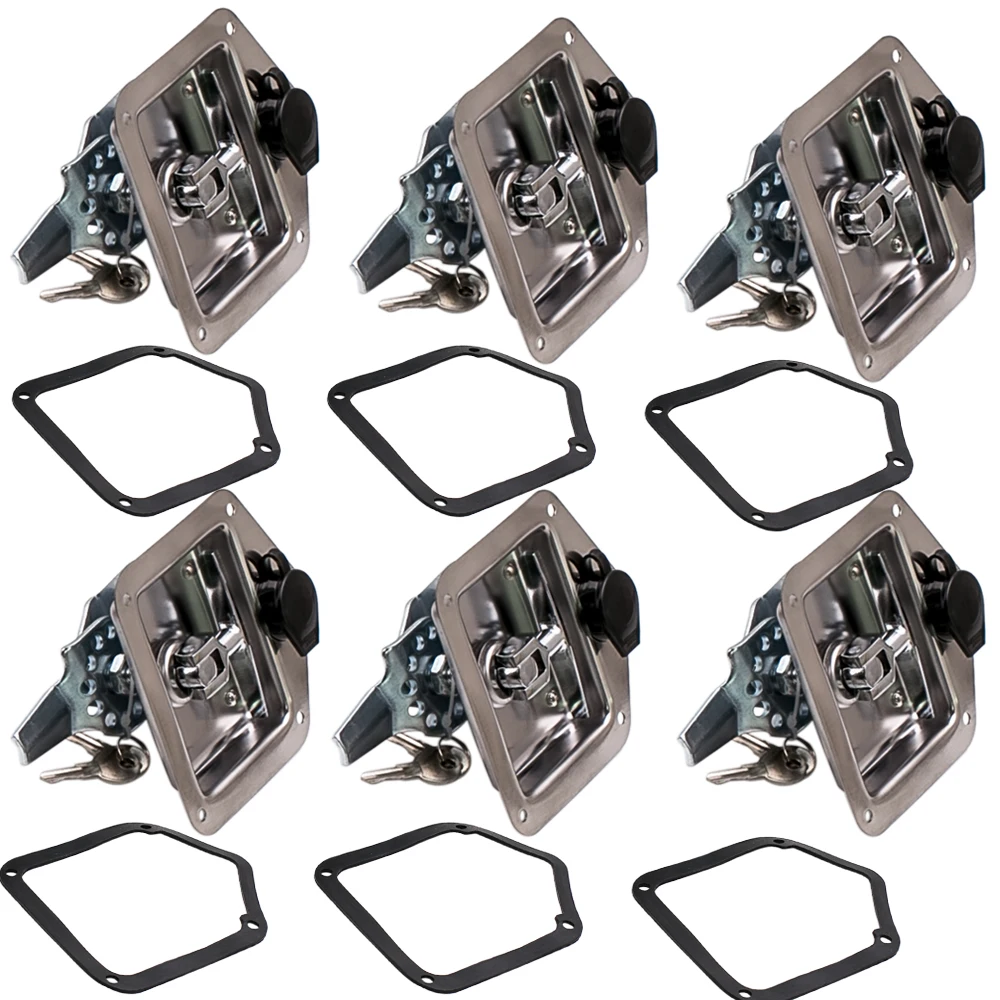 

6 PCS Stainless Steel Folding T Handle Lock for Recessed Trailer Caravan