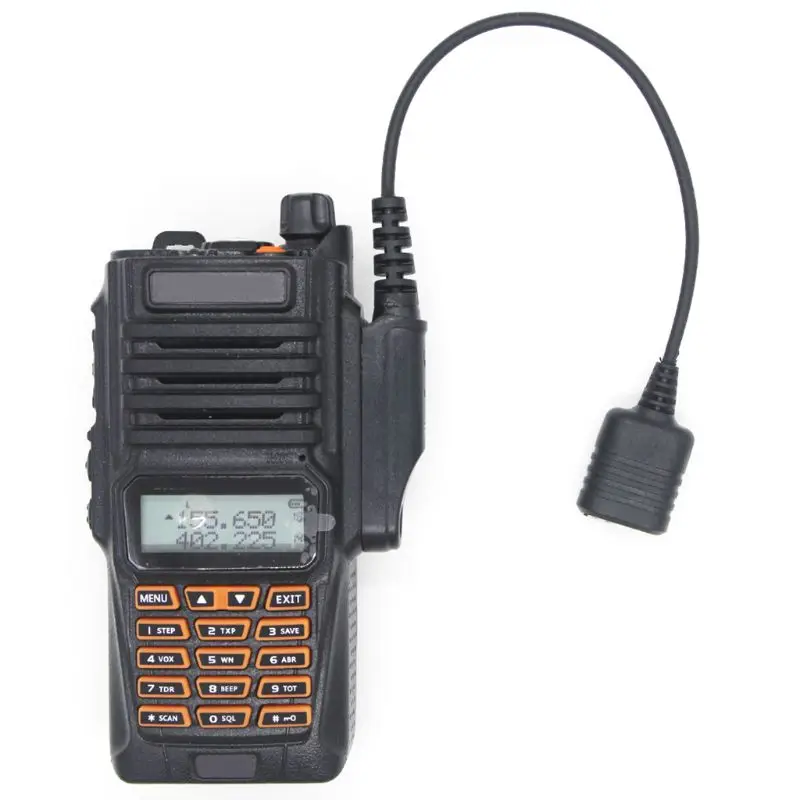 محول كابل Baofeng UV-9R زائد للماء إلى 2 دبوس سماعة المتكلم Mic WXTB