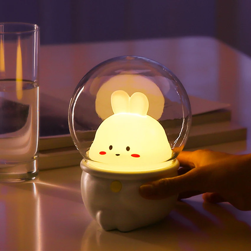 Lampada da comodino Touch Control ricaricabile con modalità cambia colore, luce notturna a LED dimmerabile per vivaio con impostazione del Timer per bambini
