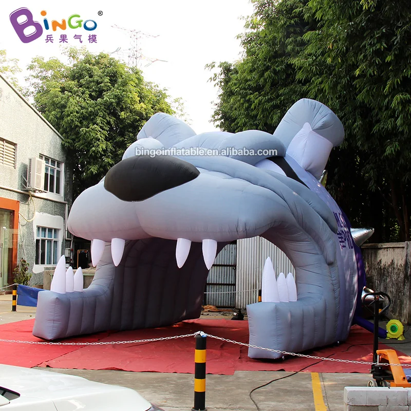 Personalized 4.8x4.5x3.8 Meters Inflatable Bulldog Head Tunnel Tent For Outdoor Event - BG-T0259