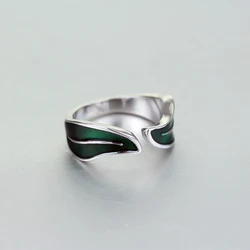 Punk Leaf Metal Enamel Rings Men Women Enamel Elf Leaf jewelry Legolas Lagoon Jewelry Accessories Gift