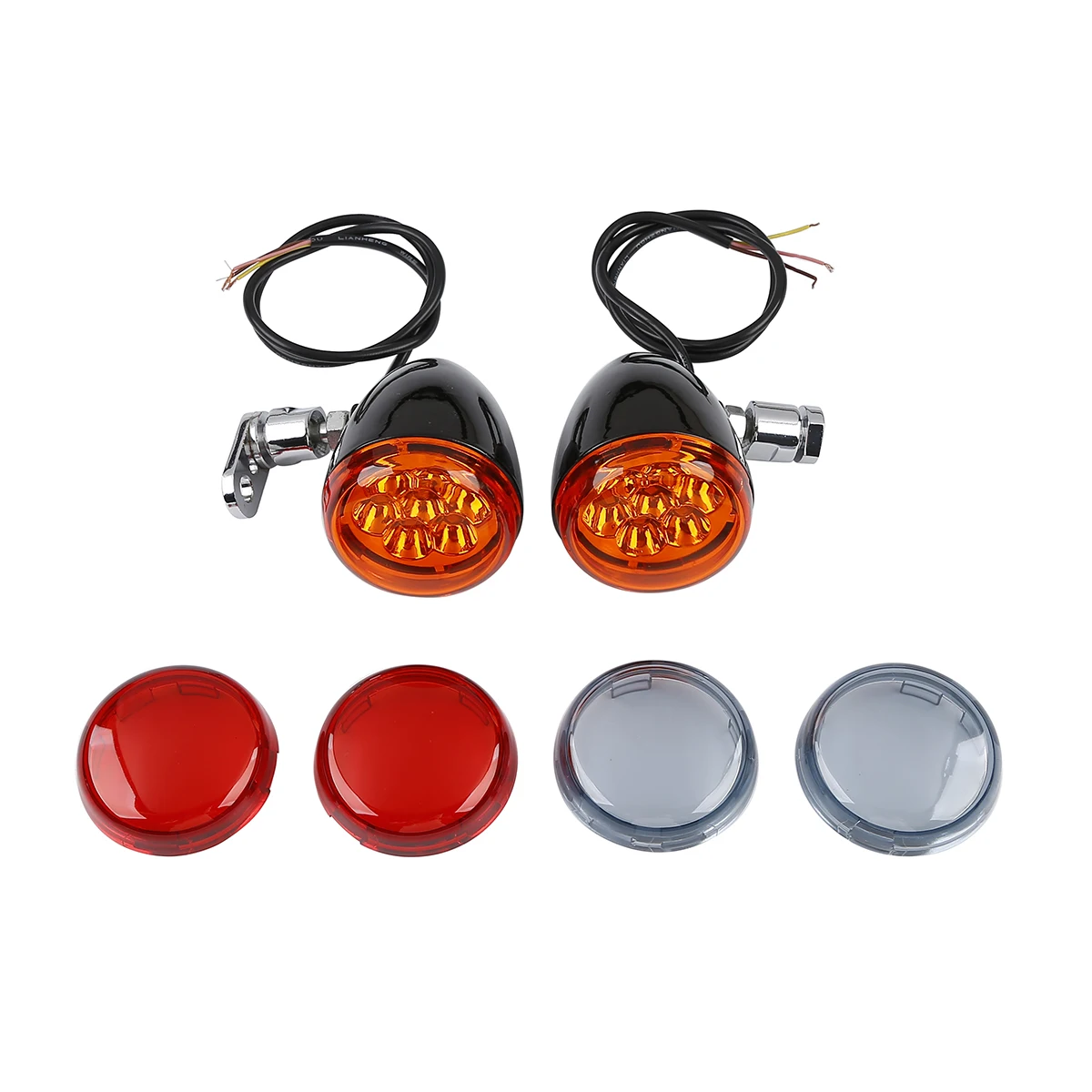 Motorcycle Turn Signals Lights with Bracket For Harley Softail Dyna Super Glide Fat Bob FXDF Custom
