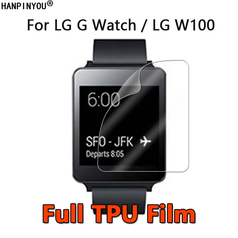 For LG G Watch / W100 Smart Watch Clear Full Cover Soft TPU Hydrogel Film Screen Protector -Not Tempered Glass