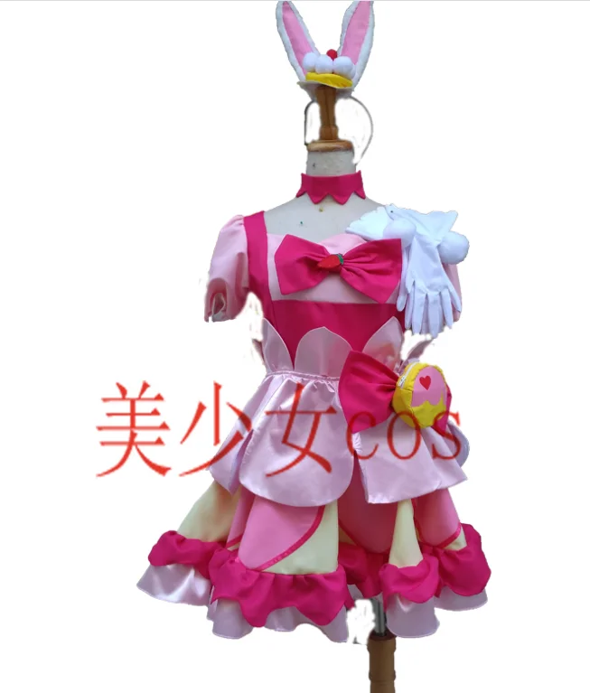 KiraKira Pretty Cure A La Mode Cure Whip Usami Ichika Pink Lolita Dress Cosplay Costume